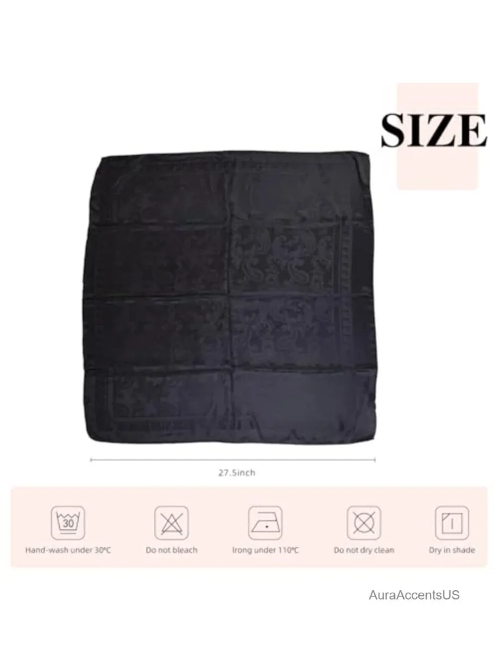 Large 35x35 Inch Jacquard Square Scarf for Men and Women